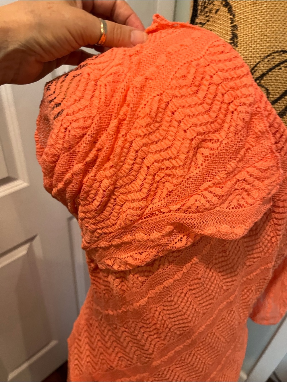 Rabbit Rabbit Rabbit Coral Wrap-Style Midi Dress - Picture 5 of 7